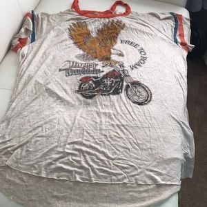 Harley Davidson Retro Open shoulder T shirt
